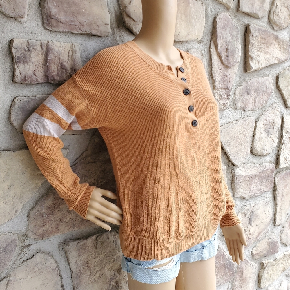 American Eagle | Button Down Striped Sleeve Sweat… - image 4